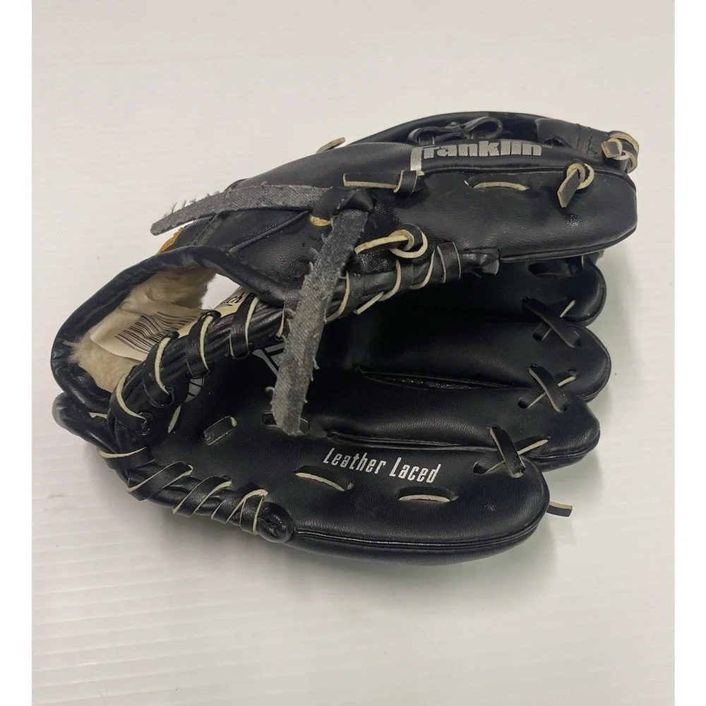 Franklin T Ball Kids Baseball Glove Black 9 1/2'' Model 4609 - Barely Used